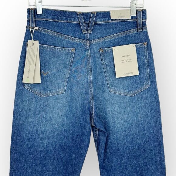 HUDSON NWT Women’s Harlow Ultra High-Rise Cigarette Ankle Jean size 28 mom jeans - Picture 8 of 10